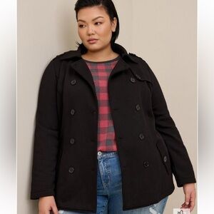 Torrid 00x/10 Black Fleece Peacoat Jacket